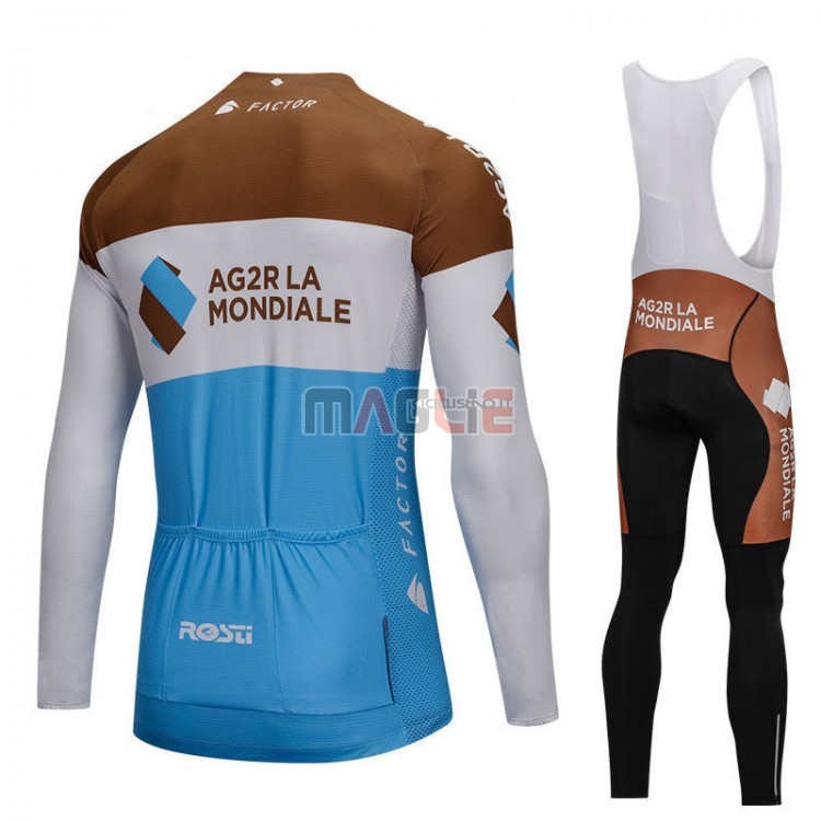 Maglia Ag2rla Manica Lunga 2018 Blu e Bianco